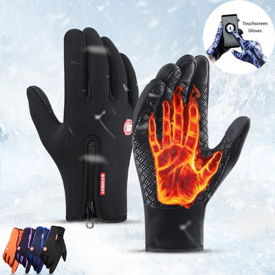 Winter Gloves Touch Screen Riding Motorcycle Sliding Waterproof Sports Gloves With Fleece - Thevo Gears